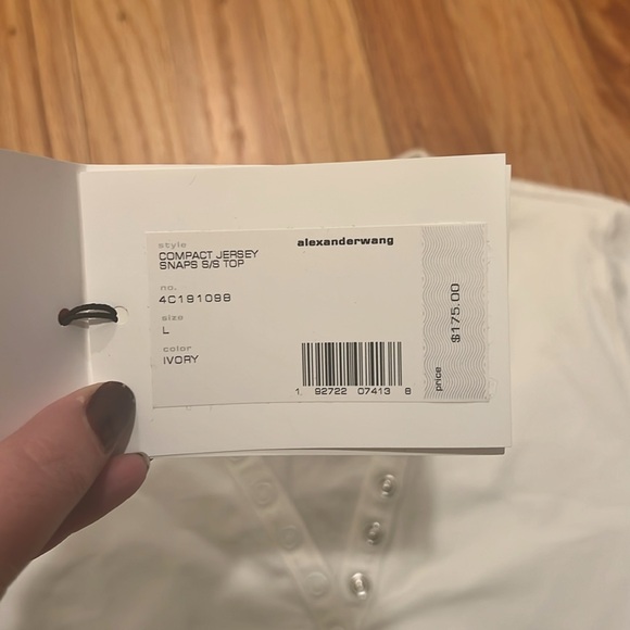 Alexander Wang Crop Jersey Snap Top - Picture 4 of 8
